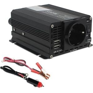Spanningsomvormer 12V 220V - Vermogen 500W - Converter EU-stopcontact - Auto-omvormer