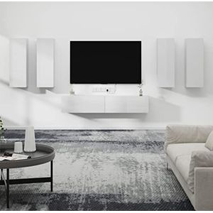 CBLDF Meubels-sets-6-delige tv-kast set hoogglans wit ontworpen hout