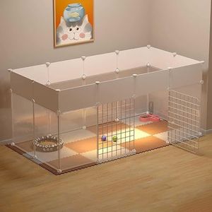 Huisdier， Kattenverblijf - Kattenverblijf - Kattenhek - Frettenhek - Kleine hondenkooien - Kattenbedden for binnen - Afneembare metalen kattenkooien - Fa(147x75x65cm(A))
