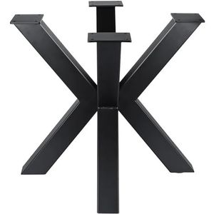 Homtone 2 stuks metalen tafelpoten, industriële metalen poten, tafelframe, smeedijzeren tafelpoot voor doe-het-zelf zitbank, bureausalontafel, wit (X-vorm H: 40 cm) (Cross-vorm H: 40 cm zwart)