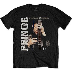 Prince T Shirt Welcome 2 America Logo nieuw Officieel Mannen Zwart