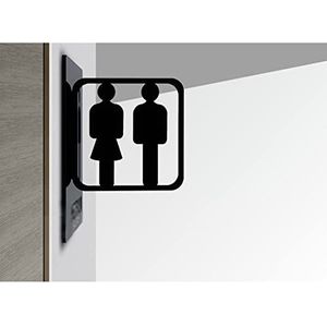 Toiletborden - Dubbelzijdig Gangbord, 20x25cm/15x20cm 3D Stereo WC Indicatie Toilet Badkamer Business Restaurant Bord Muur Shop Decor (Color : Restroom 20x25cm)