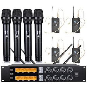 Draadloze intercoms, Professionele UHF draadloze microfoon 8-kanaals handmicrofoon Lavalier-microfoon Stage Performance conferentiemicrofoon(Hand-held headset)