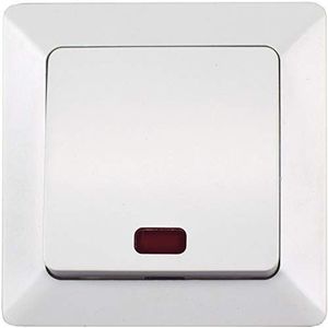 MILOS bedieningsschakelaar, wit mat, met frame