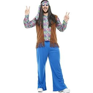 Funidelia | Hippie Kostuum voor mannen Flower power - Kostuum voor Volwassenen, Accessoire verkleedkleding en rekwisieten voor Halloween, carnaval & feesten Maat - M