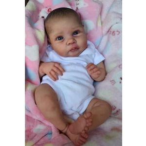 LONIAN Reborn-poppen 19 inch realistische pasgeboren babypop met zacht lichaam Levensechte babypoppen die er echt uitzien met fopspeen (bruine ogen)