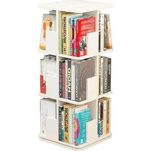 hoge boekenplank Staande boekenkast Boekenplanken met 2/3/4 niveaus Spaanplaat Boekenplank Opbergplank Scandinavische luxe 360° draaibare boekenplank perfecte weergave