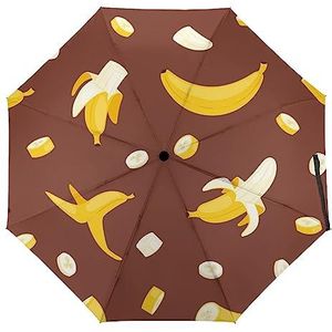 Gele Banaan Compacte Automatische Reizen Paraplu Winddicht Opvouwbare Paraplu Grote Regen Parap