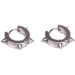 1 paar Punk Titanium stalen oor Clip/oor Stud oorbellen voor mannen vrouwen zwart doorboord/geen doorboord nep oor cirkel sieraden