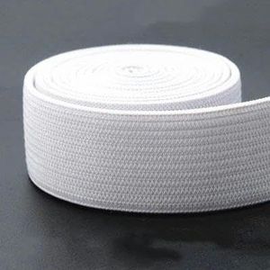 2 meter 20 mm kleurrijke elastische banden touw rubberen band 2 cm spandex lint naaien kant trim tailleband kledingaccessoire 1M-20 mm plat wit -2 meter