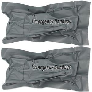 COZII Israëlische bandage, 2 stuks, 15,2 cm, tourniquet noodbandage, dubbel vacuüm verzegelde bloedstillende compressieband, steriel Israëlische verband voor outdoorsport, kamperen, wandelen, klimmen