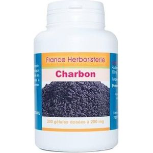 Plantaardige koolcapsules 200 capsules gedoseerd met 200 mg.