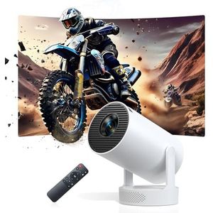 [Verbeterde hifi] Mini-projector 1080P 4K-ondersteuning, 300 ANSI Lumens Smart OS-videoprojector voor slaapkamer met WiFi6 en Bluetooth5.0, automatische keystone, 180 ° rotatie voor thuisbioscoop