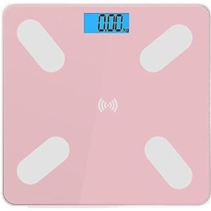 Digitale Weegschaal Slimme Personenweegschaal Balance Health Bluetooth Lichaamsvet Smart Electronic Weighing LCD Digital Gemakkelijk Te Gebruiken(Pink with USB)