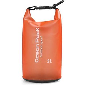 ZaYen Opvouwbare waterdichte PVC Dry Bag Rugzak voor zwemmen, raften, kajakken, varen, vissen, opbergtas, 2 l, 5 l, 10 l, 15 l, 20 l, waterdichte droogzak, Oranje