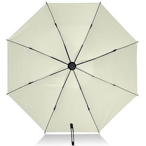 FRODOTGV Beige effen reisparaplu opvouwbare omgekeerde compacte paraplu voor zon regen 8 ribben grote winddichte UV-paraplu automatisch voor mannen