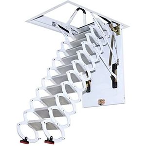 zolderladder Zolder Telescopische Ladder Installatieladder Verborgen Telescopische Ladder Vouwladder Tot 3.5m/140in Thuistrap Ladders Antislip
