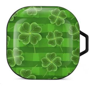 San Patrick S Day patroon klaver oordopjes hoesje compatibel met Samsung hard shell beschermhoes zwart-stijl