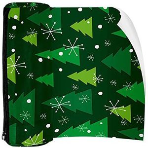 Potlood Case Pen Tas Houder met Rits Coin Organizer Tassen Make-up Cosmetische Pouch voor Vrouwen Tiener Meisjes Jongens Kinderen, Groen Kerstboom Patroon Sneeuwvlok