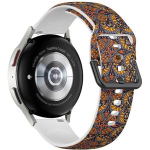 Sportieve zachte band compatibel met Samsung Galaxy Watch 6 / Classic, Galaxy Watch 5 / PRO, Galaxy Watch 4 Classic (Tribal Mandala Vintage Design), siliconen armband accessoire