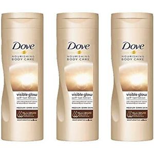 3x Dove Summer Glow Body Lotion voor een gemiddelde tot donkere huid, 250 ml