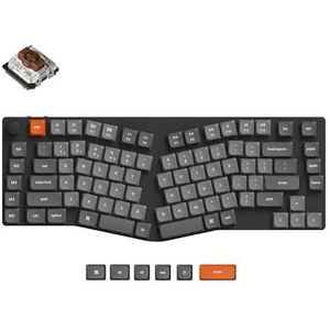 Keychron K15 MAX Draadloos Mechanisch Toetsenbord, 2,4 GHz/Bluetooth/USB-C, RGB, QMK/VIA, Programmeerbare Macro's, Hot-swap, PBT Keycaps, Per Mac Windows, Super Brown Switch