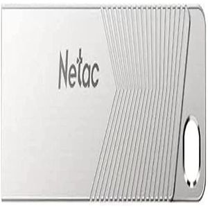 Netac 128GB USB 3.2 Memory Pen UM1 Zinklegering Case Sleutelhanger Kleur Nikkel Parel