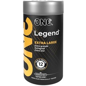 ONE® Legend XL Condooms | Extra Large & Flared voor ultiem comfort | Veganistisch, niet-GMO, natuurlijk rubber latex | 12 stuks