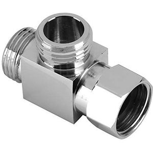 Nikou 3-weg omsteller - verchroomd messing 1/2 ""pijpfitting T-vormige adapterconnector voor hoekventielslang, badkuiparm, bidet sproeikraan