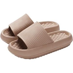 fengqingyunyan0304 Slides, comfortabele zomerpantoffels met dikke zool voor dames en heren, voor badkamer en thuis, voor dames en heren, bruin, 39 EU