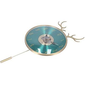 Klok, koperen klok wandmontage voor thuis voor woonkamerdecoratie(JY-81026I groen)