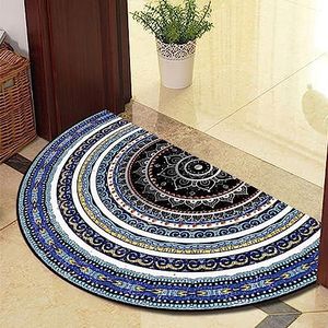 Guest Ruyunlai Halve cirkel tapijt voor gepersonaliseerde deurmatten entree deur welkom binnenmatten rond buiten buiten binnen tapijt voor achterdeur witte strip 40 x 60 cm
