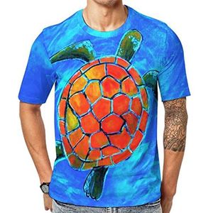 Tortoise Sea Turtles Crew T-shirts voor heren, korte mouwen, casual atletische zomertops