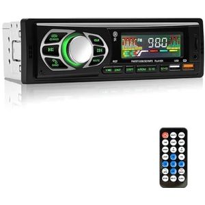 Autoradio 1din Bluetooth MP3-speler Stereo FM-ontvanger met kleurrijke verlichting AUX/USB/TF-kaart in kit