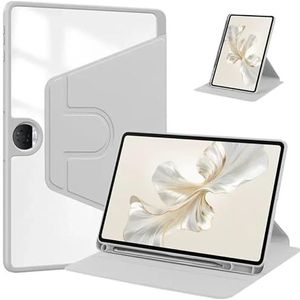 Tablet Case Geschikt for Huawei Honor Pad 9 HEY2-W09/W19 (2024) 12.1 inch Smart Roterende Met Potlood Houder Tablet Cover(Grey)