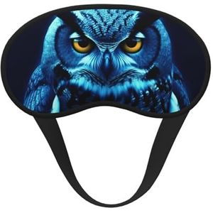 Blauw Uil Slaapmasker Zacht Comfortabel Oogmasker met Verstelbare Riem Verduisterende Oogslaap Schaduw Cover voor Vrouwen Meisjes Mannen Reizen Yoga Dutje Shift Werk