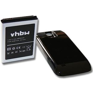 vhbw Li-Ion Extended batterij 3800mAh voor mobiele telefoon, smartphone, telefoon Samsung Galaxy S4 Mini, S4 Mini LTE, GT-i9190, GT-i9195 zoals B500, B500BE, B500BU.