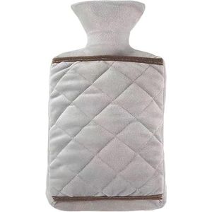 Warmwaterkruik 1000/2000 ml grote warmwaterzak met hoes voor grils winter handwarmer -proof herbruikbare kruikzak voor warmwater warmwaterzak (grijs-2000 ml-B)