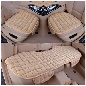Beschermhoes Autostoel Universele Stoelhoezen Set Warm Autostoelkussen Autostoelbeschermer Zachte Antislippads Universele Autostoelkussen(O1 Beige 1 Set)