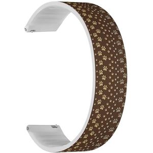 Solo Loop band compatibel met Garmin Vivomove 5/3/HR/Luxe/Sport/Style/Trend, D2 Air/Air X10 (Paws On Donkerbruin) Quick-Release 20 mm rekbare siliconen band accessoire, Siliconen, Geen edelsteen