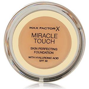 Max Factor Miracle Touch Foundation Bronze 80 – foundation die van vast naar vloeibaar verandert – voor een absoluut gelijkmatige teint – 1 x 12 ml