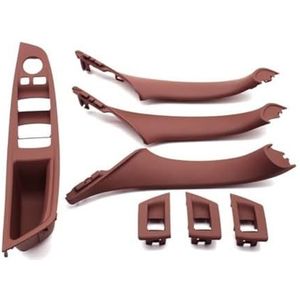 Handgrepen Het Interieur Auto Set Handgrepen Voor Auto-interieurdeuren Voor BMW 5-serie F10 F18 523, 525 En 528, 9 Kleuren, LHD, Beige Zwart Koolstofvezel, 7 Stuks(‎Model a Redbrown)