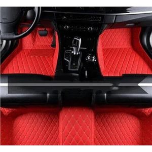 Automattenset Auto Vloermatten Voor Mazda Voor CX-9 Voor CX 9 Tc 7 Seat 2020-2024 Auto Lederen Mat Anti-Vuil Pad Antislip Vloermat Stof Pad Automatten Set (Color : Racing Red, Grootte : LHD)