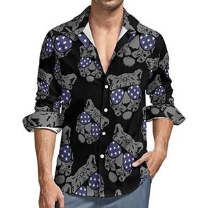 Cool zwart luipaard heren button down shirt lange mouwen V-hals shirt casual regular fit tops