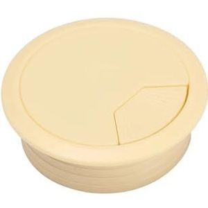 Bureautule Kabeldoorvoeren van kunststof, 60/80mm PC Computer Bureau Ronde Draad Netjes Doorvoer Kabel Organisator(Beige,80mm)