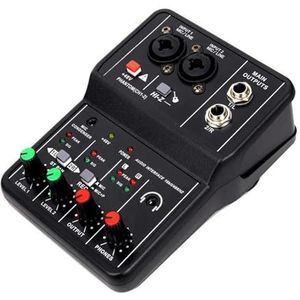 Audio DJ-mixer Professionele Luidskaart Audio Mixer Kanaalmonitoring Elektrische Gitaar Live-opname For Studiozang Podcast-apparatuur (Color : Q-12, Size : 1)