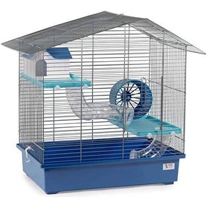 Decorwelt Hamsterstokken, blauw, buitenmaten, 58,5 x 38,5 x 55 cm, knaagkooi, hamster, plastic kleine dieren, kooi met accessoires