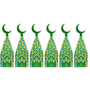 Colcolo 6 stuks Eid Mubarak snoepdozen Festival geschenkdoos Lichtgewicht praktische islamitische moslim geschenken verpakking, Groente