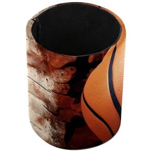 Make-up borstelhouder, potlood cup, pen cup, 3D patroon basketbal muur, Desk Pen houder, Meerkleurig, 3.9x3.1 in, Praktisch