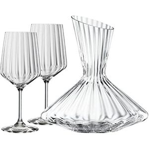 Spiegelau 3-delige karaf set: 1x karaf (2,9 l), 2 x wijnglas (630 ml), kristalglas, LifeStyle, 4450193